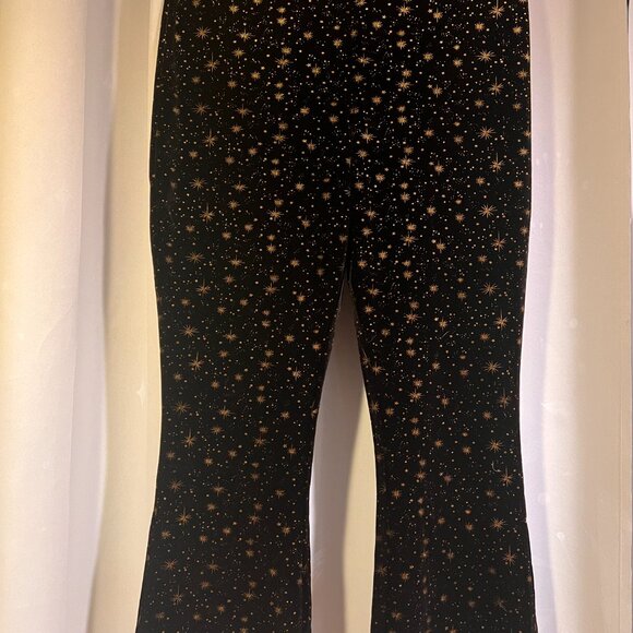 NWT Modcloth Black Friday Brand Velvet Starry Pants US 8, AU 12 Petite Length - Picture 2 of 7